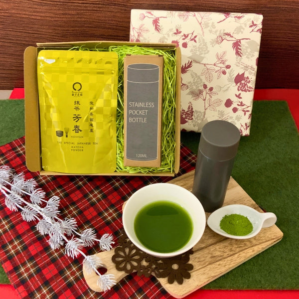 年末年始の贈り物に。抹茶「芳春」抹茶ステンレスシェイカーセット