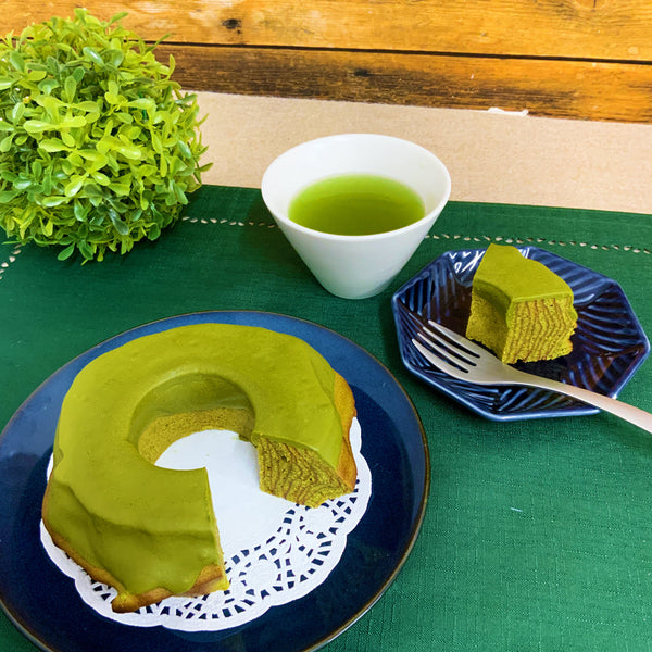 お待たせいたしました。【抹茶チョコかけ抹茶バウム】再入荷いたしました