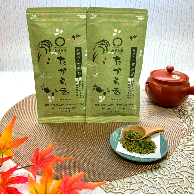 Delivery will be from October 12th to 18th. Founding Festival Limited Special Price Matcha Genmaicha "Takaraka" 100g 2 bottles set [Made in Shizuoka Kakegawa Kikugawa]