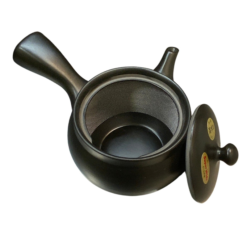 Tokoname yaki obi net teapot black 360ml shelf cut