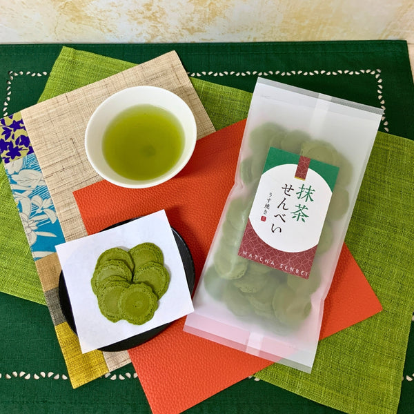 静岡掛川菊川産深蒸し緑茶ひととき80ｇ詰 ・ 抹茶せんべいセット