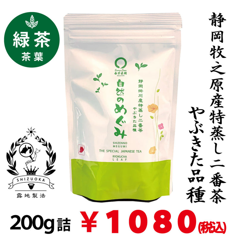 [Shizuoka Makino deep-steamed green tea June harvested 2nd bancha] Aracha "Shizen no Megumi" 80g packed 