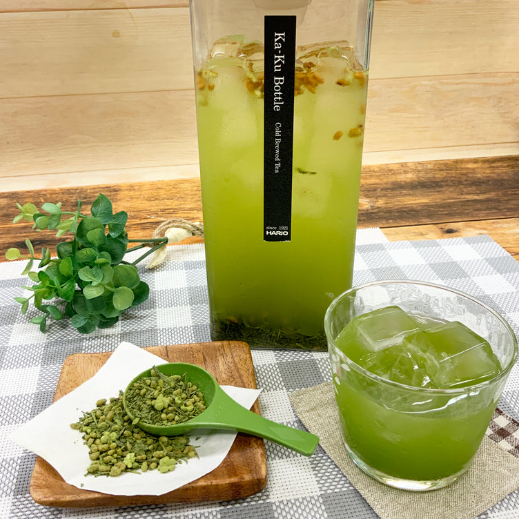 Regular price [3618 yen including tax] Kirk bottle & [Shizuoka Makinohara] Economical 200g set of green rice tea with matcha