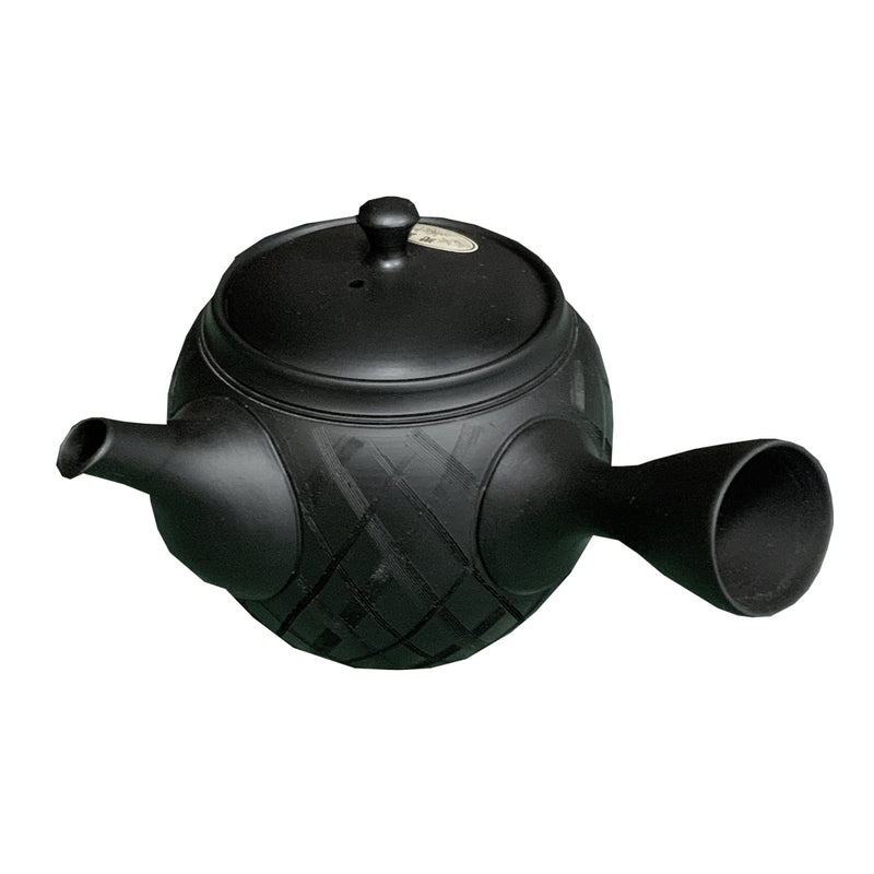 Tokoname ware teapot with black check belt 400ml