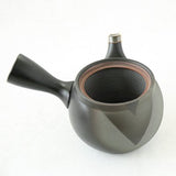 Tokoname ware black clay V-shaped pattern obi net teapot 600ml