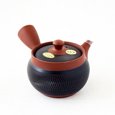 Tokoname ware Vermilion Tochiri obi net teapot 340ml