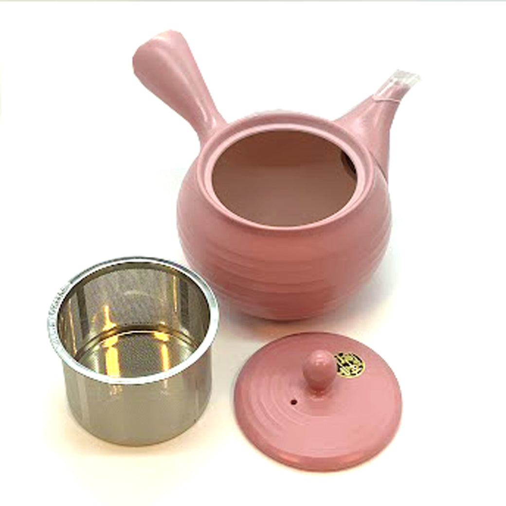 Tokoname ware premium pink teapot with tea strainer 400ml