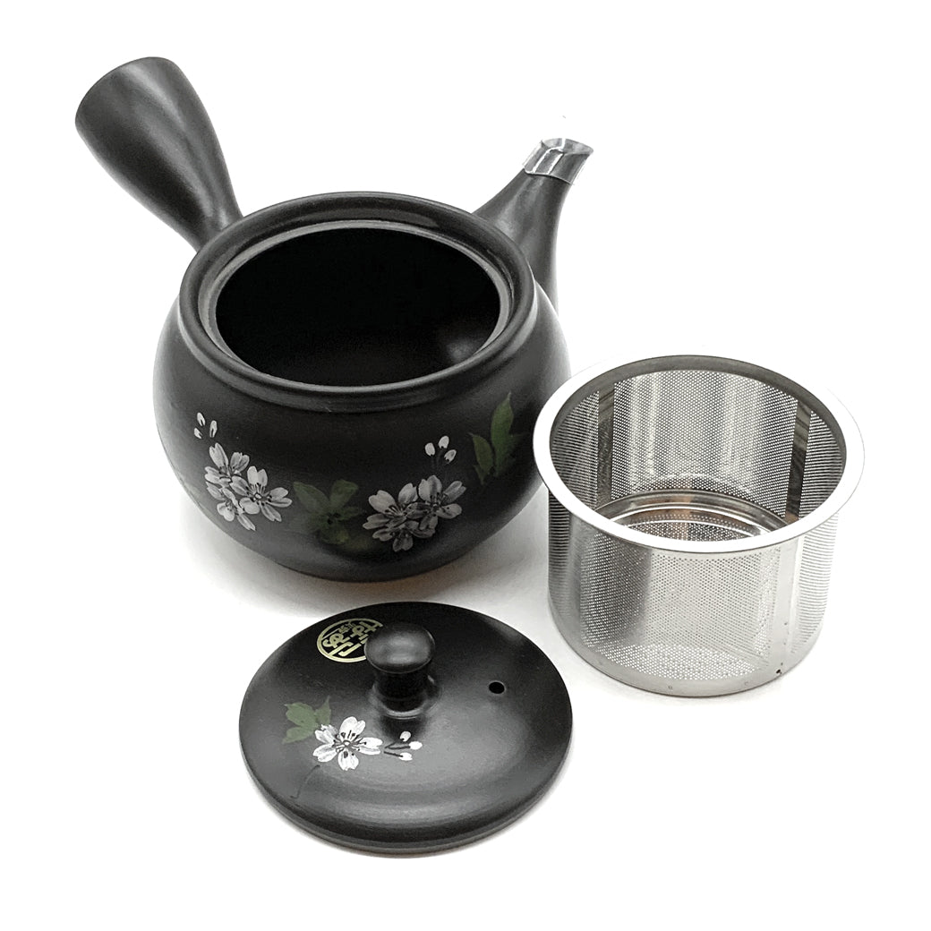 Tokoname ware teapot with stainless steel filter Kurozakura 350ml