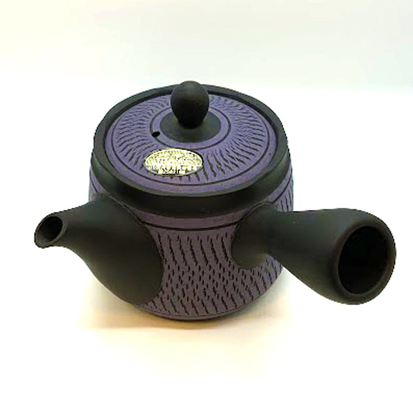 Tokoname-yaki black purple tochiri pattern obi net teapot 400ml
