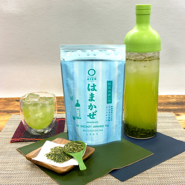 Boxed gift type [Mori Shizuoka] Cold brew green tea "Hamakaze" 160g packed &amp; cold filter in bottle set